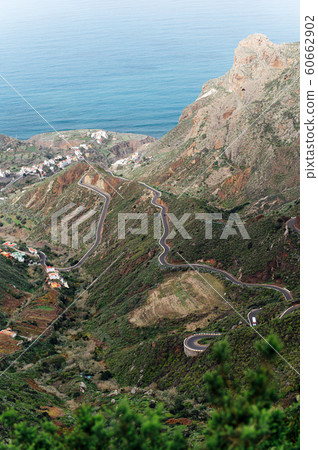 Winding mountain road in Anaga Mountains Taganana Tenerife, Canary island Winding mountain road in Anaga Mountains Taganana Tenerife, Canary island 60662902