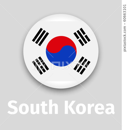 South Korea flag, round icon South Korea flag, round icon 60663101
