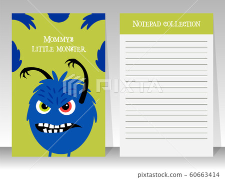 Cute notebook template with angry monster 60663414