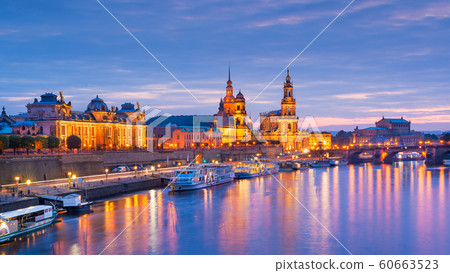 Dresden, Germany cityscape of cathdedrals over the 60663523