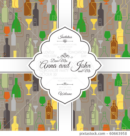 Invitation card with bar colorful pattern 60663958