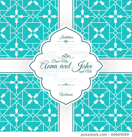 Card with vintage blue spanish pattern Card with vintage blue spanish pattern 60664069