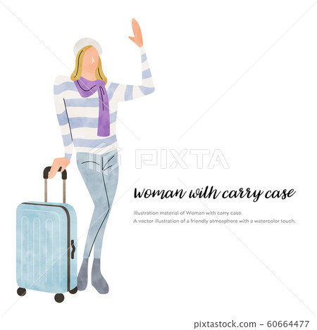 Illustration material: winter fashion, young woman, travel 60664477