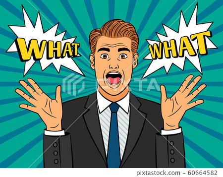 Pop art frightened man Pop art frightened man 60664582