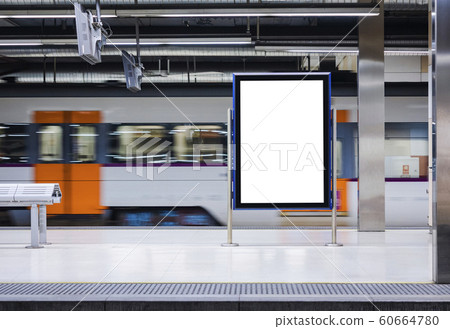 Mock up Banner sign stand Media indoor Subway station 60664780