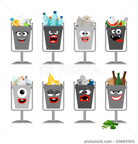 Garbage cans with trash for kids Garbage cans with trash for kids 60665005