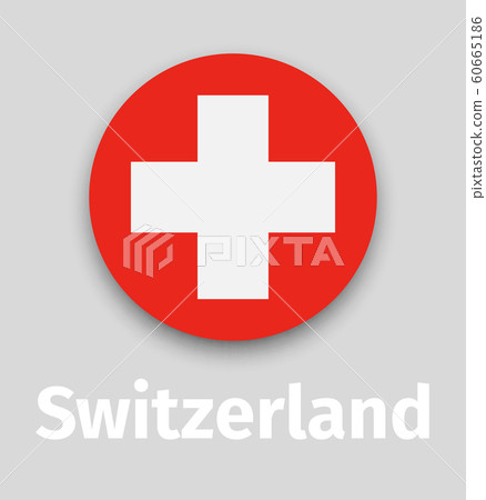 Switzerland flag, round icon 60665186