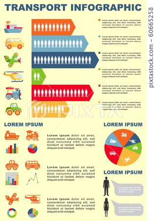 Detailed transportation infographics in flat style. Detailed transportation infographics in flat style. 60665258