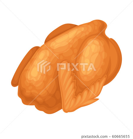 Whole Fried Chicken Isolated on White Background Whole Fried Chicken Isolated on White Background 60665655