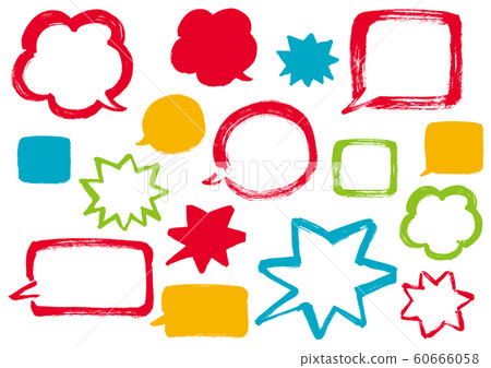 Speech bubble, speech bubble, balloon balloon, speech bubble set, copy space, frame, writing space, frame, illustration 60666058