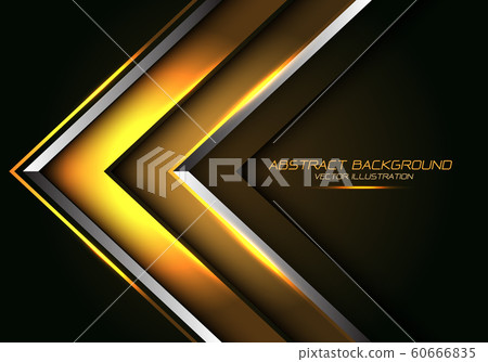 Abstract gold silver line arrow direction...-插圖素材 [60666835] - PIXTA圖庫