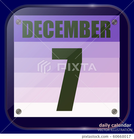 December 7 icon. Calendar date for planning important day. December 7th. Vector. 60668017