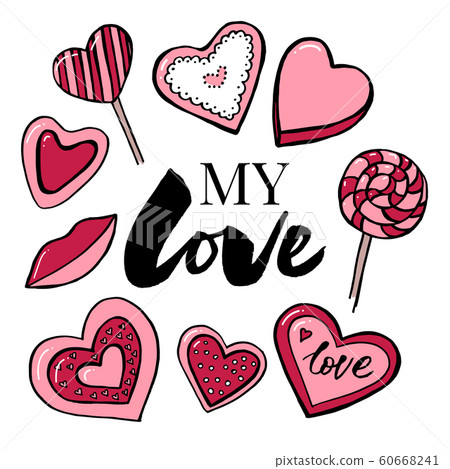 Sweet Vector letter text elements for Valentine's 60668241