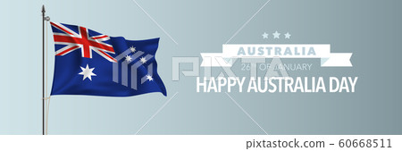 Happy Australia day greeting card, banner vector illustration. Happy Australia day greeting card, banner vector illustration. 60668511