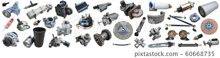 Lot of new auto spare parts. Set with many isolated items for shop or aftermarket.	 60668735