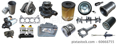 Lot of new auto spare parts. Set with many isolated items for shop or aftermarket. 60668755