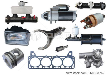 Lot of new auto spare parts. Set with many isolated items for shop or aftermarket. 60668762
