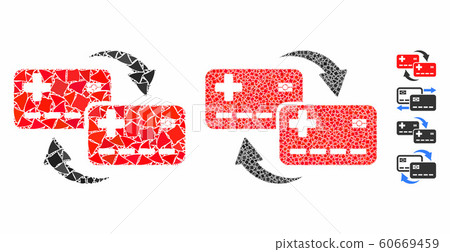 Medical cards transfer Mosaic Icon of Bumpy Items 60669459