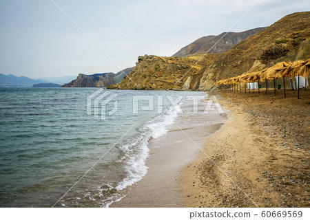 sea beach and the umbrellas sea beach and the umbrellas 60669569