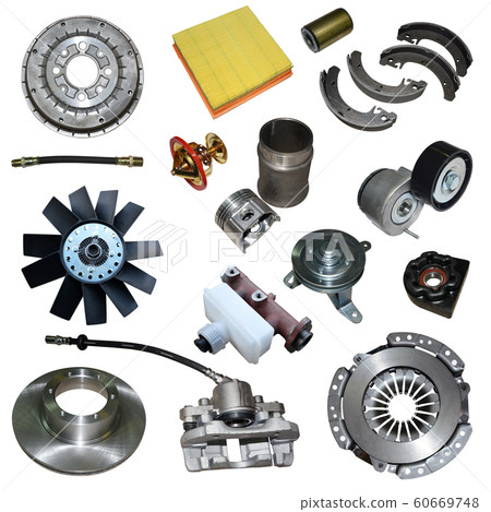 Lot of new auto spare parts. Set with many isolated items for shop or aftermarket. Lot of new auto spare parts. Set with many isolated items for shop or aftermarket. 60669748