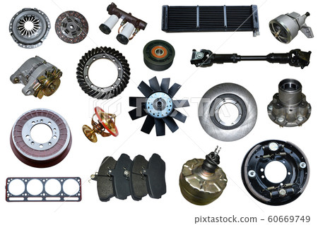 Lot of new auto spare parts. Set with many isolated items for shop or aftermarket. Lot of new auto spare parts. Set with many isolated items for shop or aftermarket. 60669749