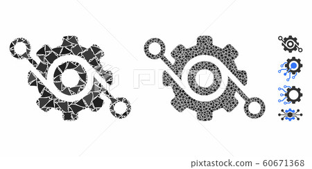 Gear solution Mosaic Icon of Raggy Parts - Stock Illustration [60671368 ...