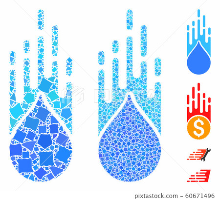 Falling drop Composition Icon of Bumpy Pieces - Stock Illustration ...