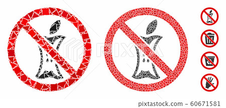 Do not litter Mosaic Icon of Bumpy Pieces 60671581