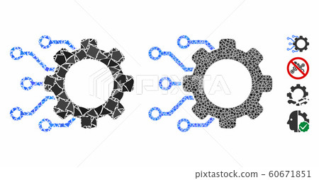 Digital gearwheel Mosaic Icon of Unequal Items Digital gearwheel Mosaic Icon of Unequal Items 60671851