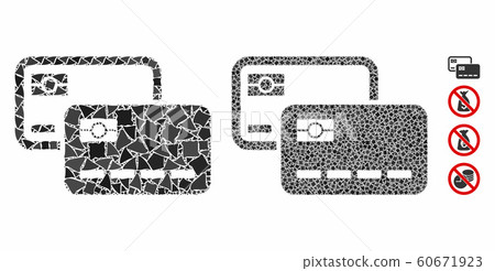 Credit cards Composition Icon of Raggy Pieces - Stock Illustration ...