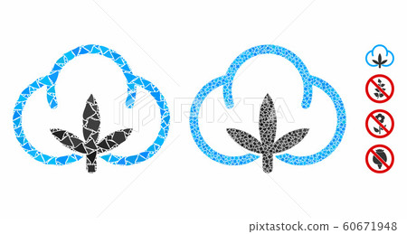 Cotton flower Mosaic Icon of Humpy Elements Cotton flower Mosaic Icon of Humpy Elements 60671948