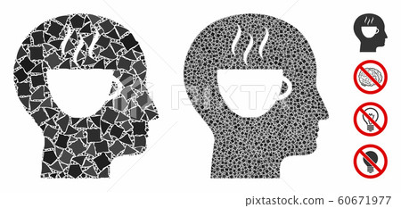 Coffee thinking Composition Icon of Uneven Elements 60671977
