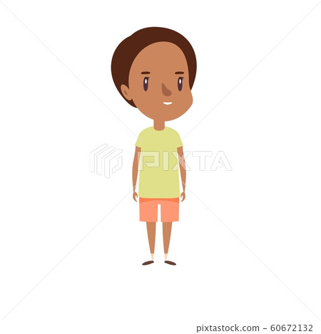 Smiling little child. Cheerful elementary school student, kindergarten pupil cartoon character. Smiling little child. Cheerful elementary school student, kindergarten pupil cartoon character. 60672132