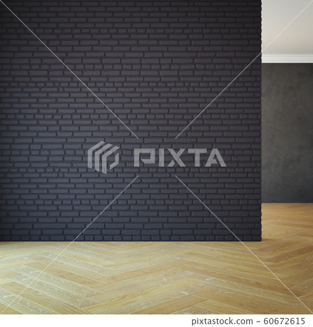empty room with brick wall, 3d rendering empty room with brick wall, 3d rendering 60672615