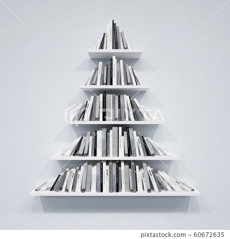 Christmas tree from books on the shelf Christmas tree from books on the shelf 60672635