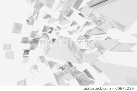 Abstract wallpaper, consisting of flying white triangles 3d render illustration Abstract wallpaper, consisting of flying white triangles 3d render illustration 60673289
