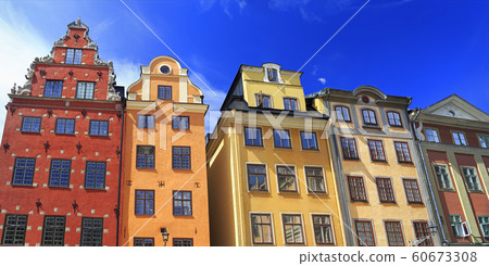 Traditional Swedish architecture in Stortorget Place, Gamla Stan, Stockholm Traditional Swedish architecture in Stortorget Place, Gamla Stan, Stockholm 60673308