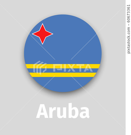 Aruba flag, round icon 60673361