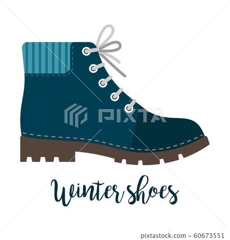 Winter shoes icon with text Winter shoes icon with text 60673551