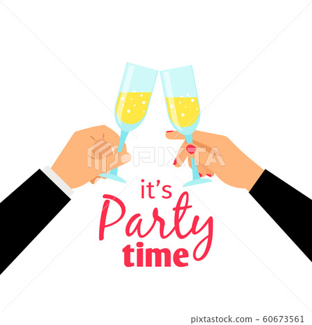 Hands holding champagne glasses Hands holding champagne glasses 60673561