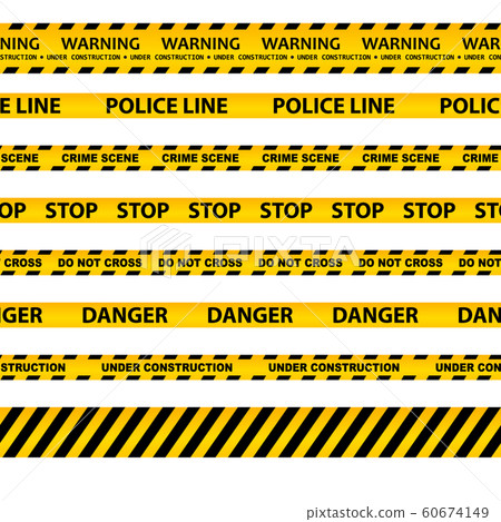 vector set of seamless caution tapes 60674149