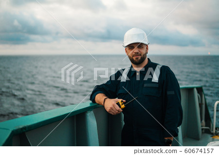 Marine Deck Officer or Chief mate on deck of offshore vessel or ship 60674157