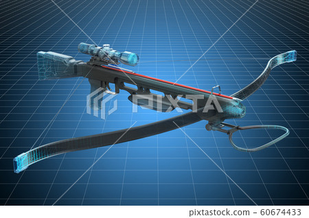 Visualization 3d cad model of crossbow 60674433