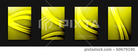 Wave covers set with fluid gradients. Dynamic trendy abstract background with flowing wavy lines. Vector Illustration 60679190