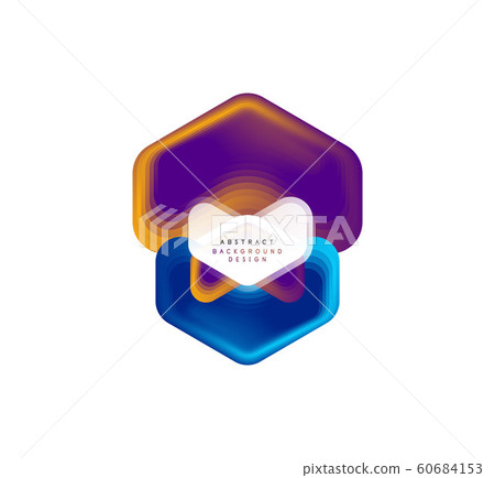 Vector arrow geometric banner created with blend color shapes effects. Trendy simple button, icon or business branding logo template, minimal style. Illustration For Wallpaper, Banner, Background 60684153