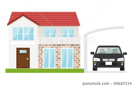 House Car Carport Stock Illustration 60685534 Pixta