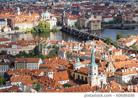St. Vitus Cathedral Tower and Prague cityscape, Charles Bridge 60686886