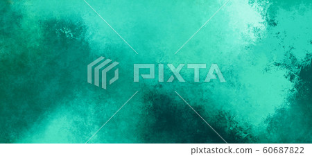 Abstract modern painting . Painted paper , canvas , wall . Textured background in green tones. 60687822