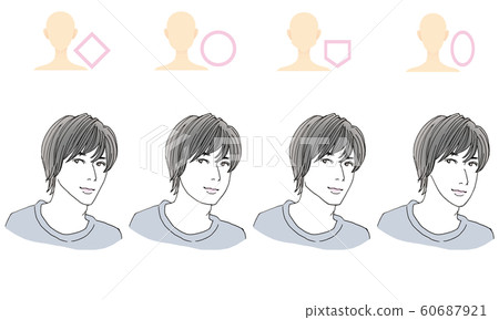 Hair style illustrations by face type Hair style illustrations by face type 60687921