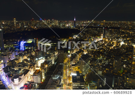 從澀谷，新宿摩天大樓和代代木公園看的東京夜景，2019年12月 60689928